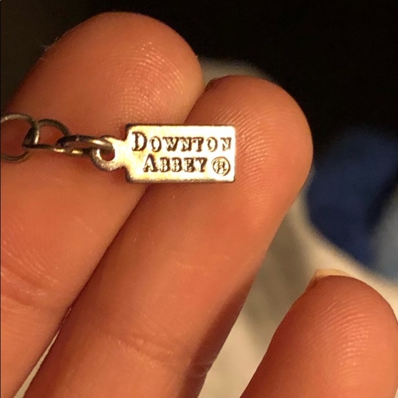 DOWNTOWN ABBEY Silver Blue Crystal Drop Necklace - Picture 5 of 6